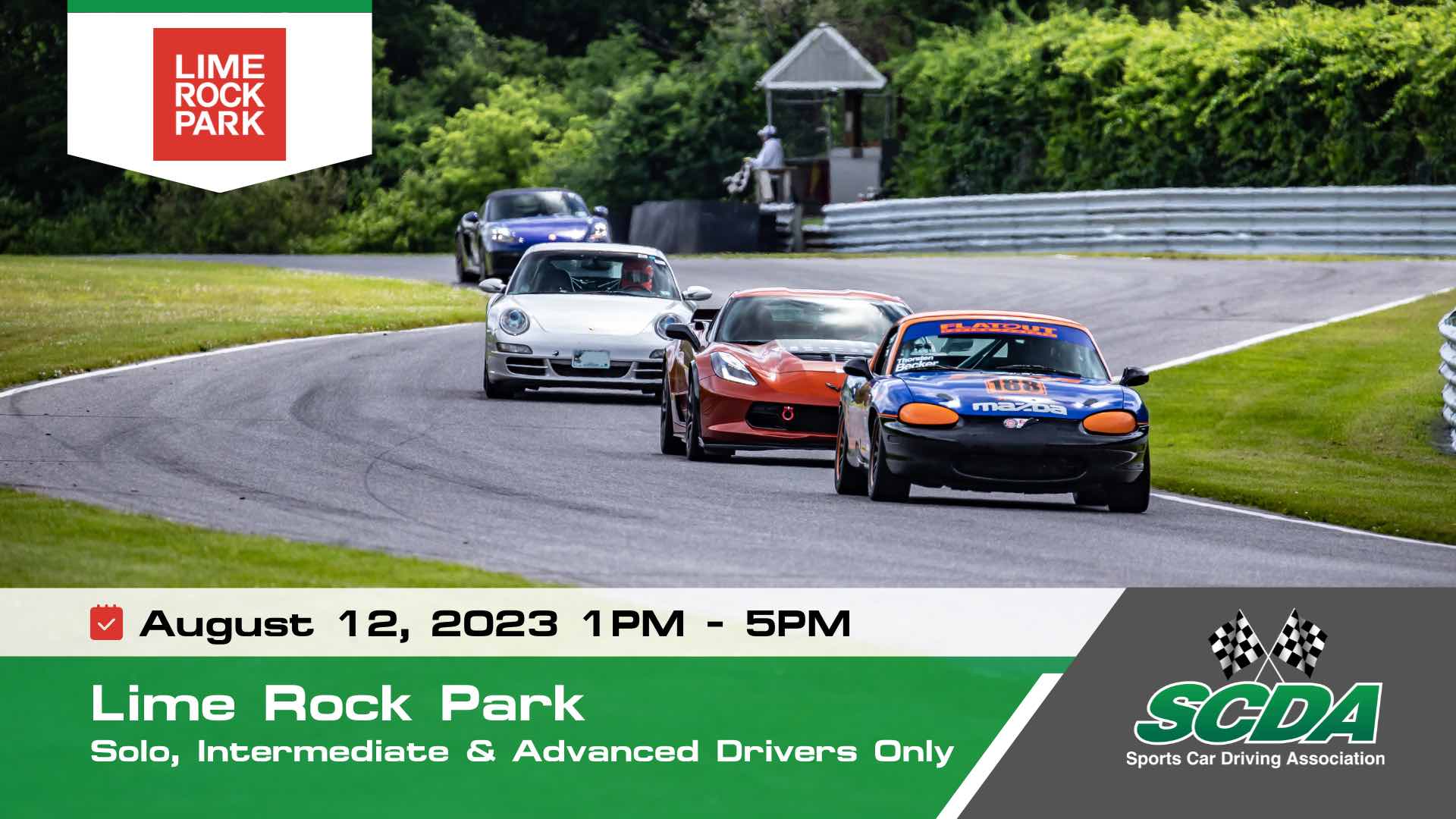 SCDA- Lime Rock Park - Track Day- Aug. 12th, 2023: 1-5pm