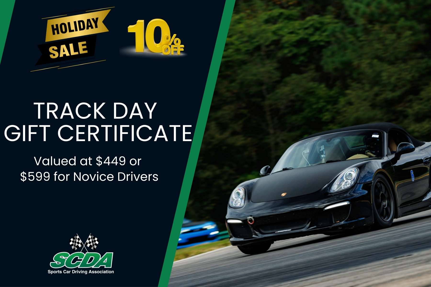 Track Day SCDA Gift Certificates Holiday Sale