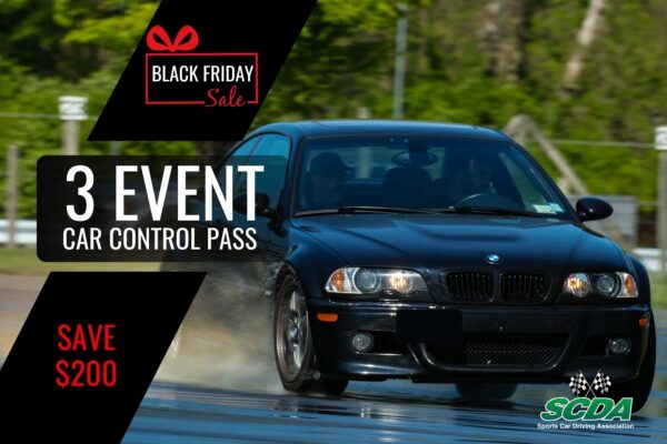SCDA- 3 Event Car Control Clinic Track Pass- Pick any 3 events