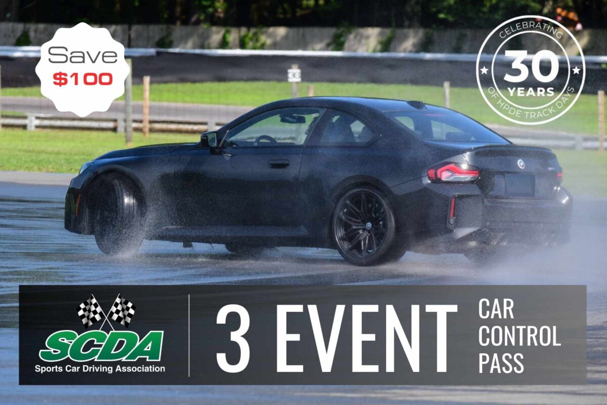 SCDA- 3 Event Car Control Clinic Track Pass- Pick any 3 events