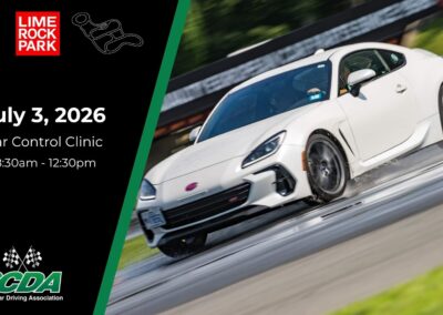 SCDA- Car Control Clinic-Lime Rock- 7/3/26