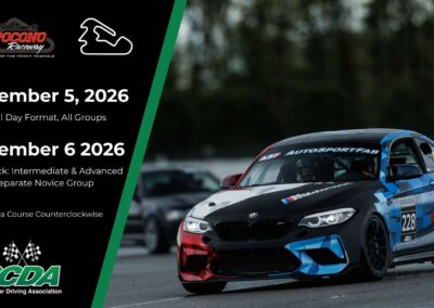 SCDA-POCONO Mega Course Track Day- September 5-6, 2026