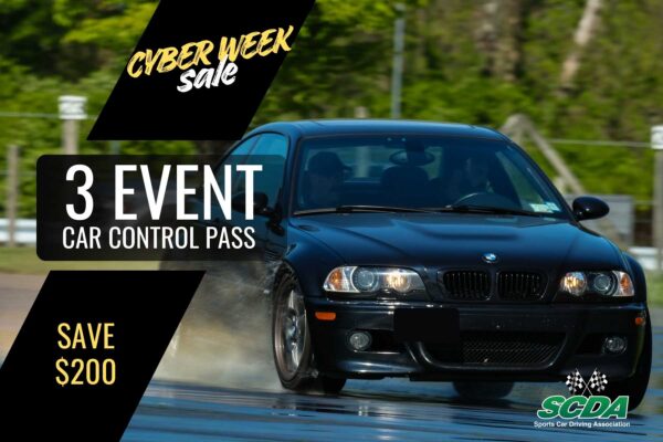 SCDA- 3 Event Car Control Clinic Track Pass- Pick any 3 events